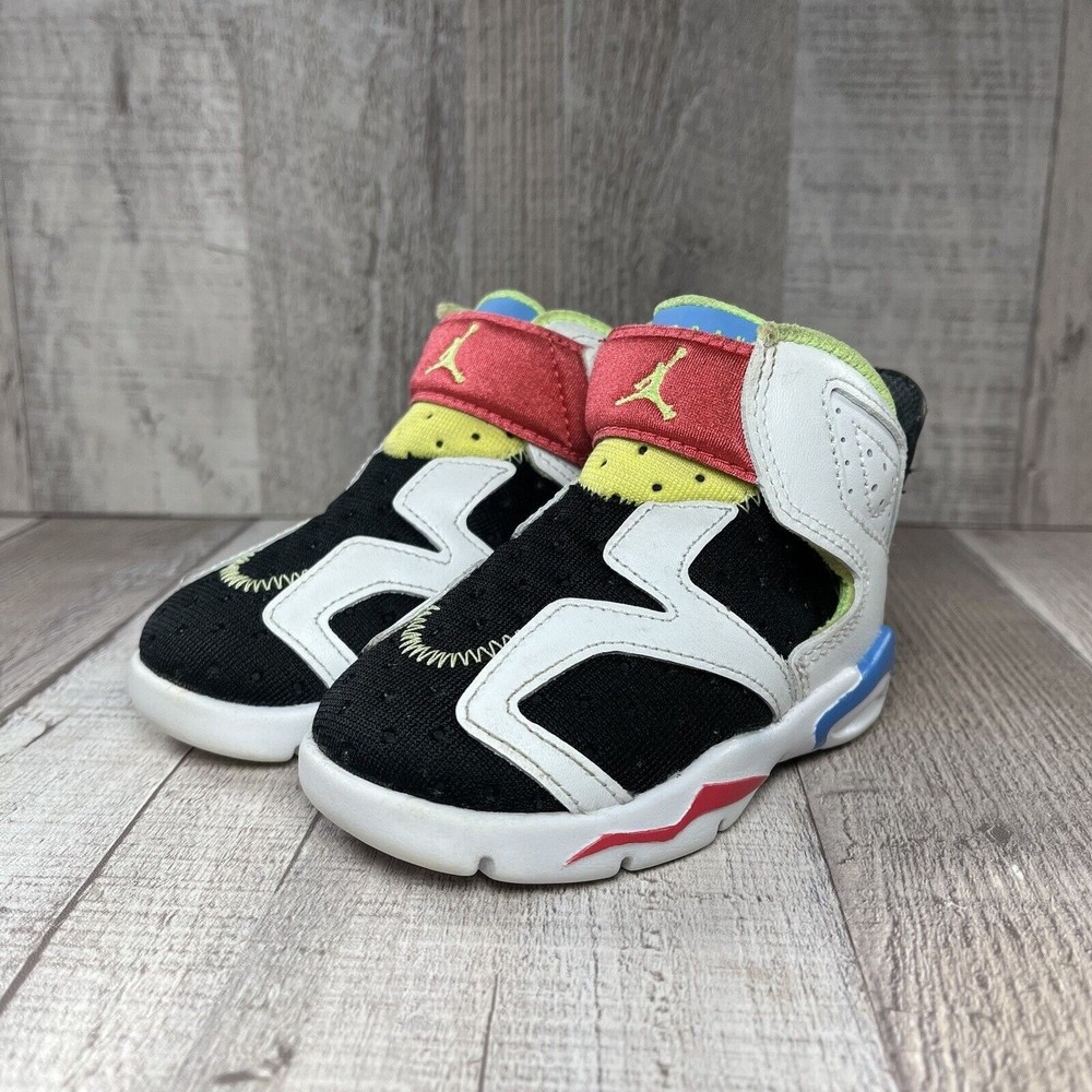 Air Jordan 6 Retro Little Flex Toddlers Sneakers Multi White Size 4C CT4417-103
